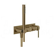 Gessi Ingranaggio Смеситель для душа встраив., на 2 потреб., внешняя часть, цвет: deep bronze PVD 63543#791