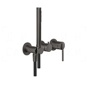 Gessi Ingranaggio Смеситель для душа встраив., на 2 потреб., внешняя часть, цвет: black metal PVD 63545#707