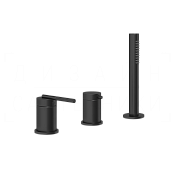 Gessi Ingranaggio Смеситель на борт ванны на 3 отв., без излива, с ручным душем, цвет: matte black 63547#299
