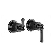 Gessi Venti20 Смеситель для душа встраиваемый, на 2 потребителя, внеш. часть, цвет: black metal PVD 65038#706