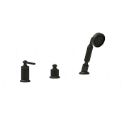 Gessi Venti20 Смеситель на борт ванны на 3 отверстия, без излива, с ручным душем, цвет: aged bronze 65043#187