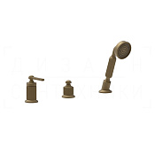 Gessi Venti20 Смеситель на борт ванны на 3 отвер., без излива, с ручным душем, цвет: antique brass 65043#713