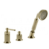 Gessi Venti20 Смеситель на борт ванны на 3 отв., без излива, с ручным душем, цвет: brushed brass PVD 65043#727