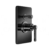 Gessi Venti20 Смеситель для душа встраиваемый, на 2 потребителя, внеш. часть, цвет: black metal PVD 65079#706