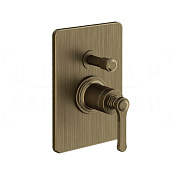 Gessi Venti20 Смеситель для душа встраиваемый, на 2 потребителя, внешняя часть, цвет: antique brass 65079#713