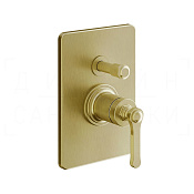 Gessi Venti20 Смеситель для душа встраиваемый, на 2 потребителя, внешняя часть, цвет: gold brushed 65079#716