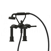 Gessi Venti20 Смеситель на борт ванны на 2 отверстия, с ручным душем, излив 25 см, цвет: aged bronze 65115#187