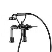 Gessi Venti20 Смеситель на борт ванны на 2 отв., с ручным душем, излив 25 см, цвет: black metal PVD 65115#706