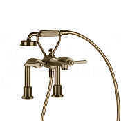 Gessi Venti20 Смеситель на борт ванны на 2 отв., с ручным душем, излив 25 см, цвет: deep bronze PVD 65115#791