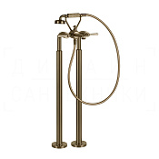 Gessi Venti20 Смеситель для ванны напольный, с душ. гар., излив 25 см, цвет: deep bronze brushed PVD 65128#791