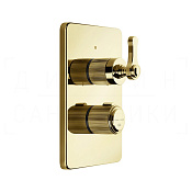 Gessi Venti20 Термостат для душа встраиваемый, на 1 потребитель, внешняя часть, цвет: gold PVD 65133#246