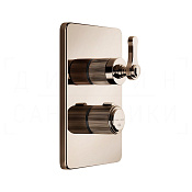 Gessi Venti20 Термостат для душа встраиваемый, на 2 потребителя, внешняя часть, цвет: copper PVD 65135#030