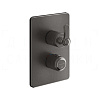 Gessi Venti20 Термостат для душа встраив., на 2 потр., внешняя часть, цвет: black metal brushed PVD 65135#707