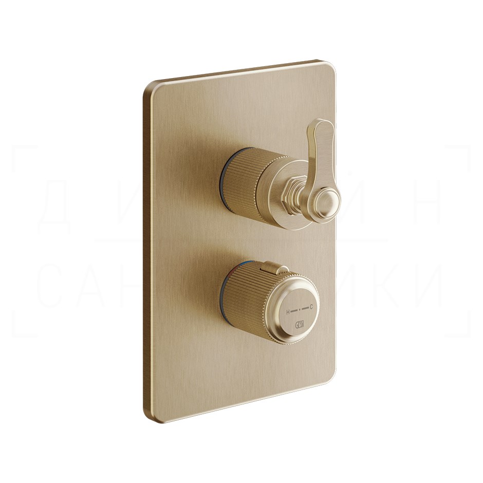 Gessi Venti20 Термостат для душа встраив., на 3 потр., внешняя часть, цвет: warm bronze brushed PVD 65137#726