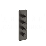 Gessi Venti20 Термостат для душа встраив., на 3 потр., внешняя часть, цвет: black metal brushed PVD 65204#707
