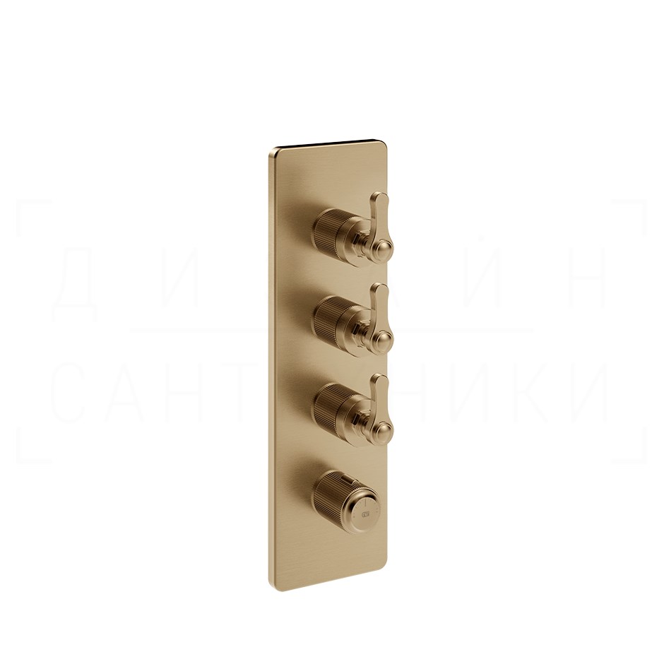 Gessi Venti20 Термостат для душа встраив., на 3 потр., внешняя часть, цвет: warm bronze brushed PVD 65204#726