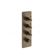 Gessi Venti20 Термостат для душа встраив., на 3 потр., внеш. часть, цвет: coffee bronze brushed PVD 65204#761