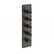 Gessi Venti20 Термостат для душа встраив., на 4 потр., внешняя часть, цвет: black metal brushed PVD 65208#707