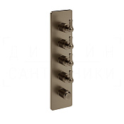 Gessi Venti20 Термостат для душа встраив., на 4 потр., внеш. часть, цвет: coffee bronze brushed PVD 65208#761