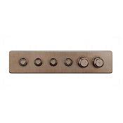Gessi Hi-Fi Eclectic Термостат для душа встраив., на 4 потр., внеш. часть, цвет: copper brushed PVD 65226#708