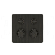 Gessi Hi-Fi Eclectic Термостат для душа встраиваемый, на 2 потреб., внешняя часть, цвет: aged bronze 65232#187