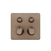 Gessi Hi-Fi Eclectic Термостат для душа встраив., на 2 потр., внеш. часть, цвет: copper brushed PVD 65232#708