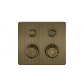 Gessi Hi-Fi Eclectic Термостат для душа встраиваемый, на 2 потреб., внеш. часть, цвет: antique brass 65232#713