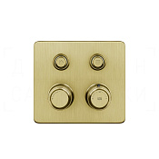 Gessi Hi-Fi Eclectic Термостат для душа встраиваемый, на 2 потр., внешняя часть, цвет: gold brushed 65232#716