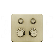 Gessi Hi-Fi Eclectic Термостат для душа встраив., на 2 потреб., внеш. часть, цвет: brushed brass PVD 65232#727