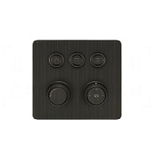 Gessi Hi-Fi Eclectic Термостат для душа встраиваемый, на 3 потреб., внешняя часть, цвет: aged bronze 65234#187