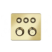 Gessi Hi-Fi Eclectic Термостат для душа встраиваемый, на 3 потребителя, внеш. часть, цвет: gold PVD 65234#246