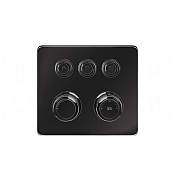 Gessi Hi-Fi Eclectic Термостат для душа встраив., на 3 потреб., внешняя часть, цвет: black metal PVD 65234#706