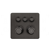 Gessi Hi-Fi Eclectic Термостат для душа встраив., на 3 потреб., внешняя часть, цвет: black metal PVD 65234#707