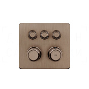 Gessi Hi-Fi Eclectic Термостат для душа встраив., на 3 потр., внеш. часть, цвет: copper brushed PVD 65234#708