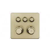 Gessi Hi-Fi Eclectic Термостат для душа встраив., на 3 потреб., внеш. часть, цвет: brushed brass PVD 65234#727