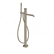 Gessi Origini Смеситель для ванны напольный, с душ. гарн., излив 26 см, цвет: finox brushed nickel 66028#149