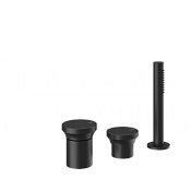 Gessi Origini Смеситель на борт ванны на 3 отверстия, без излива, с ручным душем, цвет: matte black 66043#299