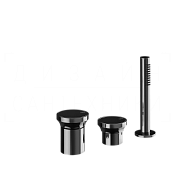 Gessi Origini Смеситель на борт ванны на 3 отв., без излива, с ручным душем, цвет: black metal PVD 66043#706