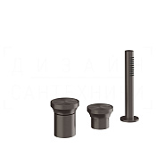 Gessi Origini Смеситель на борт ванны на 3 отв., без излива, с руч. душем, цвет: black metal brushed 66043#707