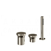 Gessi Origini Смеситель на борт ванны на 3 отверстия, без излива, с ручным душем, цвет: nickel PVD 66043#720