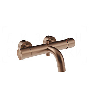 Gessi Habito Термостат для ванны, без душевого гарнитура, излив 19,7 см, цвет: copper brushed PVD 70013#708