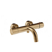 Gessi Habito Термостат для ванны, без душевого гарнит., излив 19,7 см, цвет: warm bronze brushed PVD 70013#726