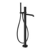 Gessi Habito Смеситель для ванны напольный, с душевым гарнитуром, излив 26 см, цвет: matte black 70028#299