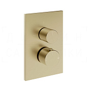 Gessi Habito Термостат для душа встраиваемый, на 2 потребителя, внеш. часть, цвет: brushed brass PVD 70031#727