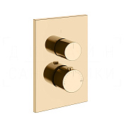 Gessi Habito Термостат для душа встраиваемый, на 2 потребителя, внешняя часть, цвет: warm bronze PVD 70031#735