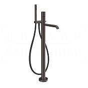 Gessi Habito Смеситель для ванны напольный, с душ. гарн., излив 26 см, цвет: black metal brushed PVD 70328#707