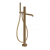 Gessi Habito Смеситель для ванны напольный, с душ. гарн., излив 26 см, цвет: deep bronze brushed PVD 70328#791