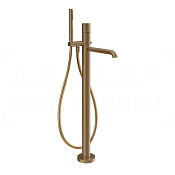 Gessi Habito Смеситель для ванны напольный, с душ. гарн., излив 26 см, цвет: deep bronze brushed PVD 70428#791