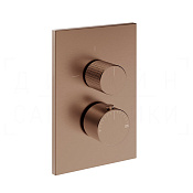 Gessi Habito Термостат для душа встраиваемый, на 2 потреб., внешняя часть, цвет: copper brushed PVD 70431#708