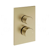 Gessi Habito Термостат для душа встраиваемый, на 2 потреб., внешняя часть, цвет: brushed brass PVD 70431#727
